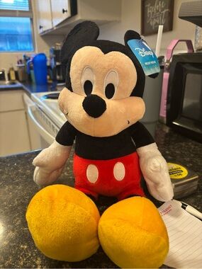 Disney Mickey Mouse Plush - Black, Red & Yellow